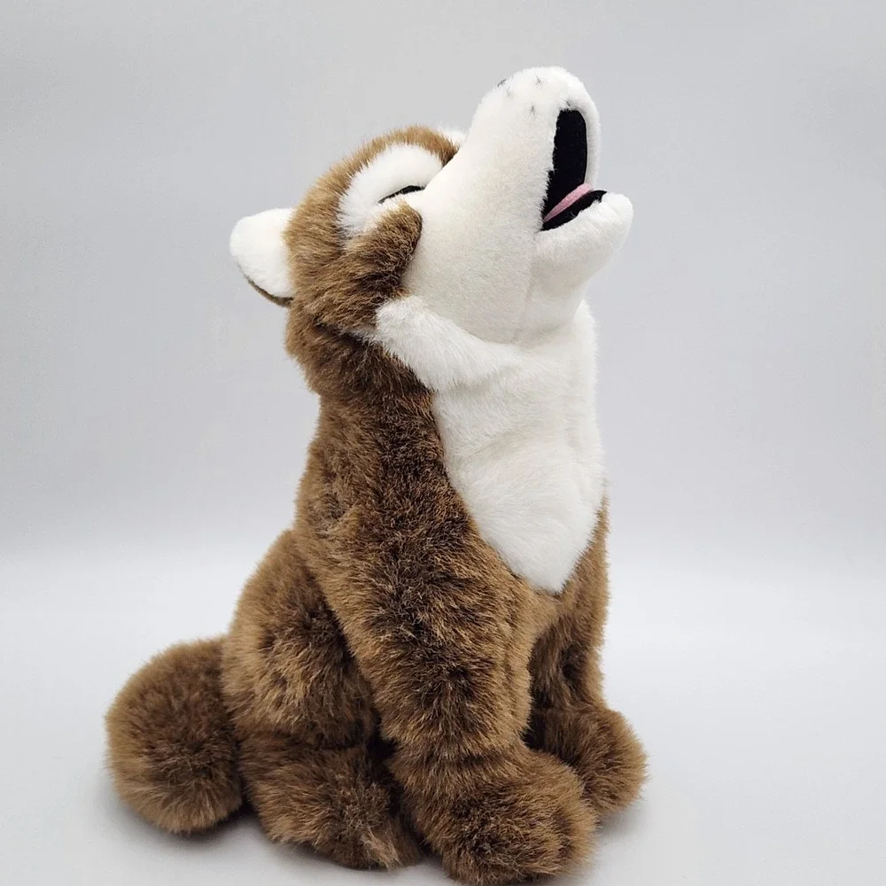 The Stuffed Animal House Howling Coyote Plush Brown White Soft Toy 12